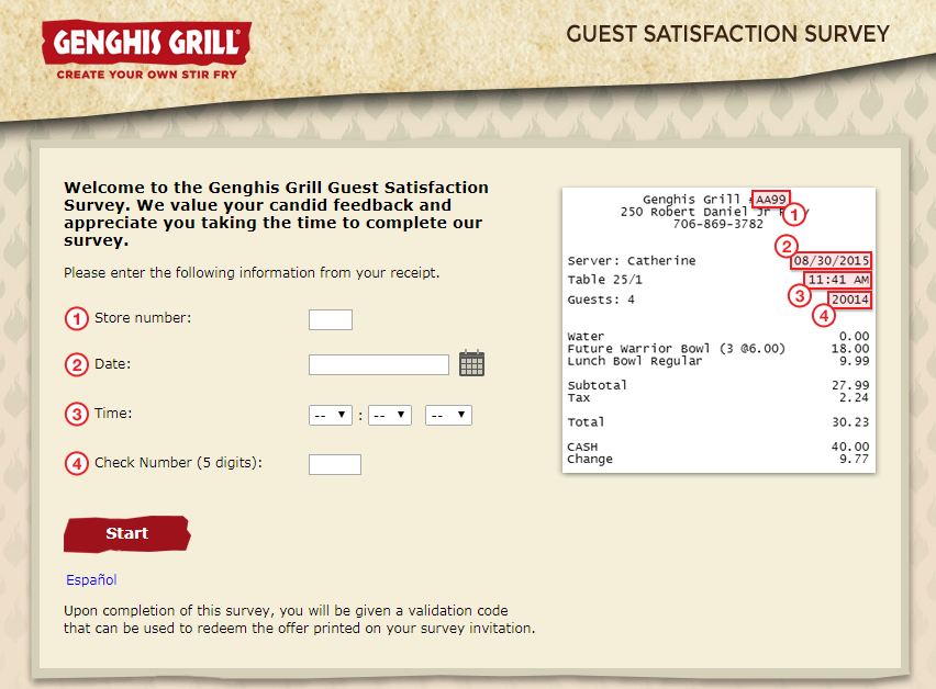 Genghis Grill Survey 