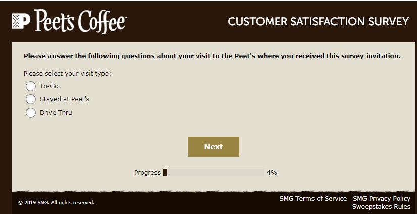 peets customer survey