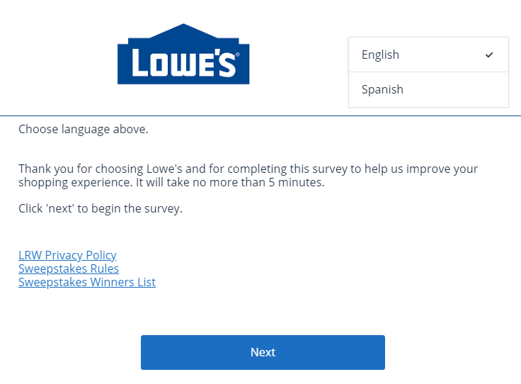 www.lowes.com/survey