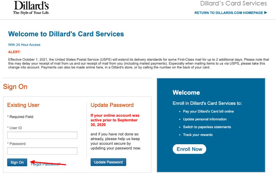 Dillard’s Card Online Account Login