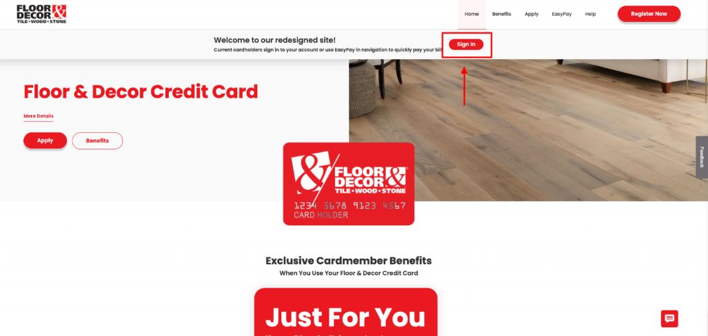 Floor and Decor Credit Card login