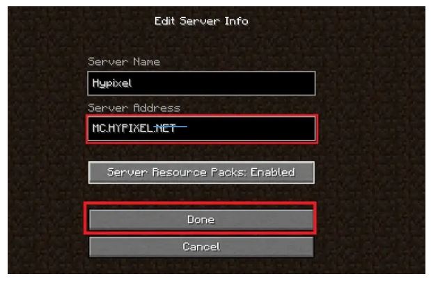 Minecraft Hypixel Server