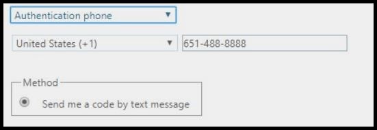 setup multi factor authentication via text message