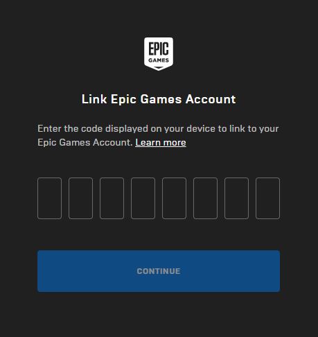 Activate Epic Games at the www.EpicGames.com/activate